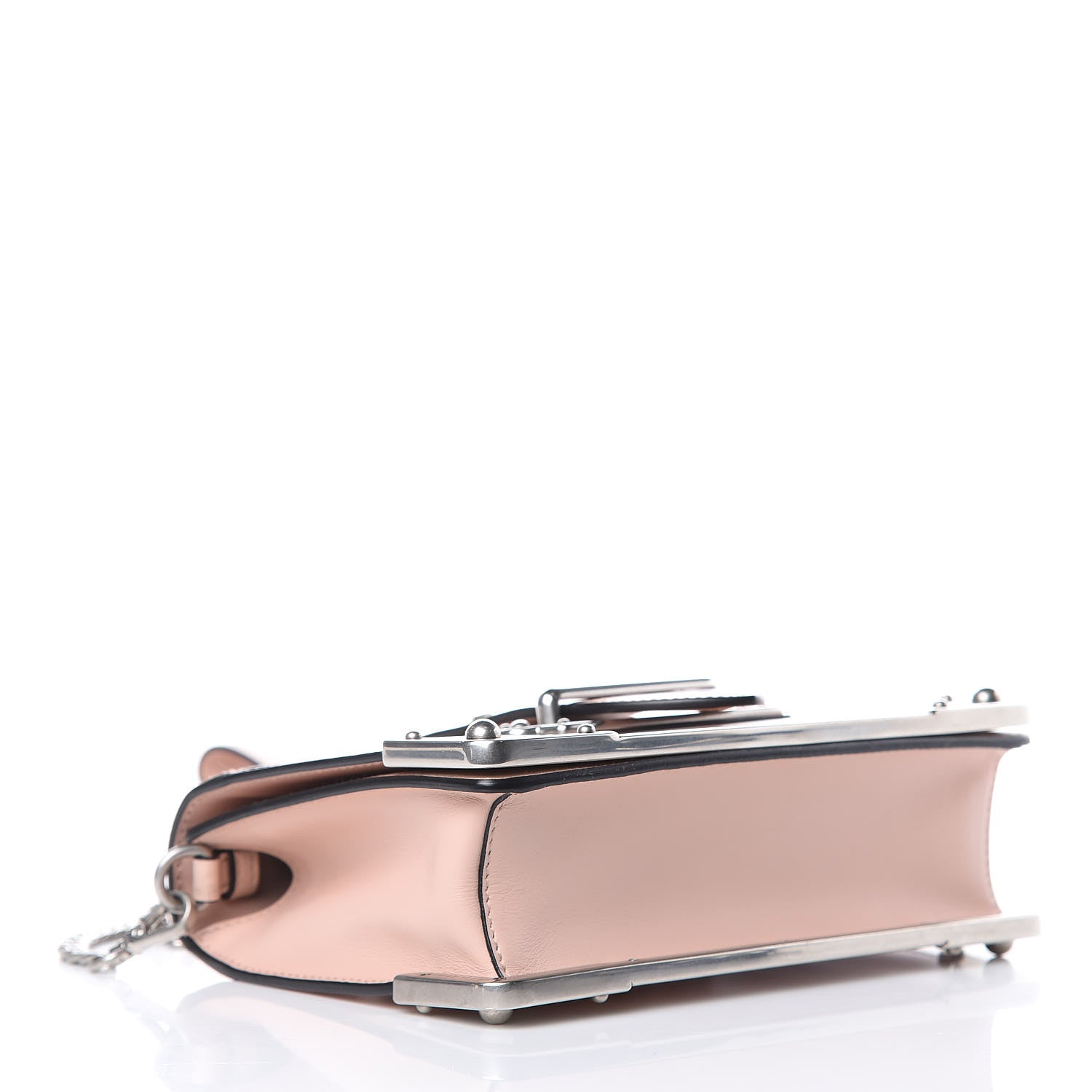 Prada Spazzolato Soft Calf Cahier Chain Wristlet Clutch Pesca 5 of 9