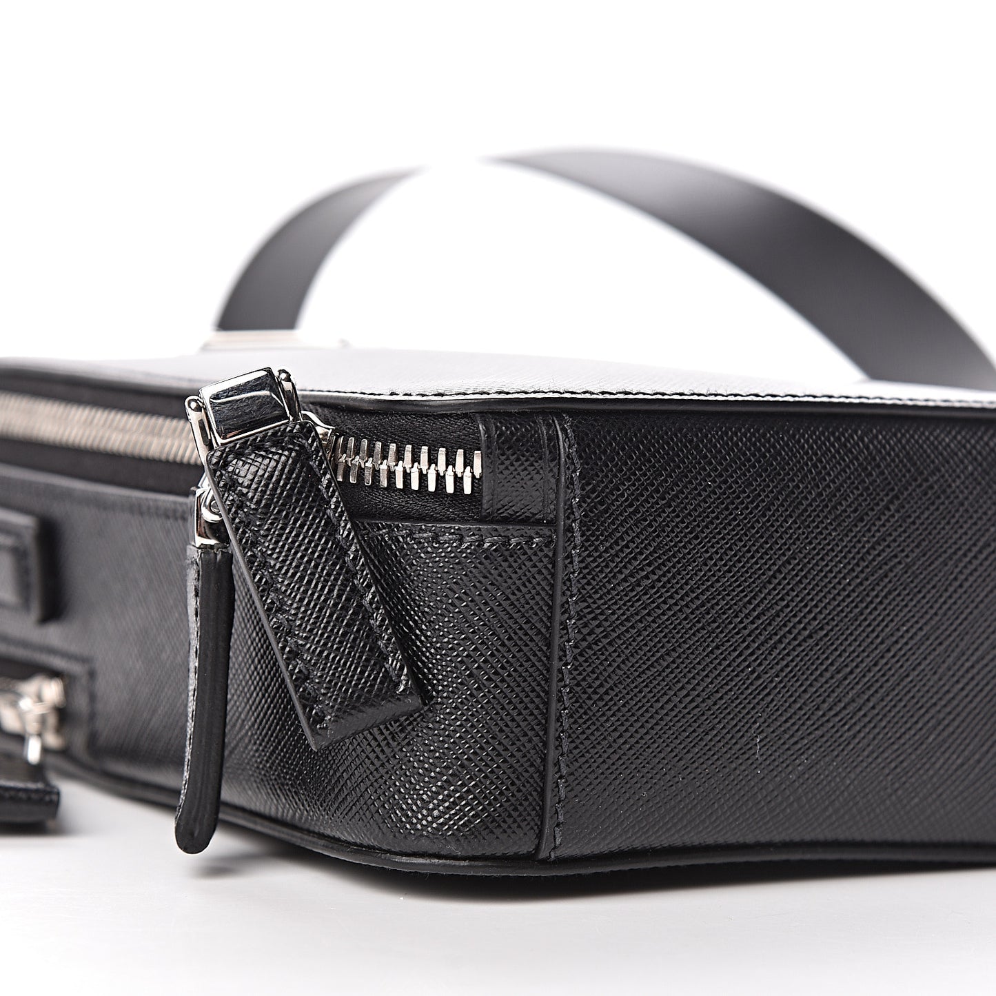 Saffiano Travel Brique Crossbody Messenger Bag Black