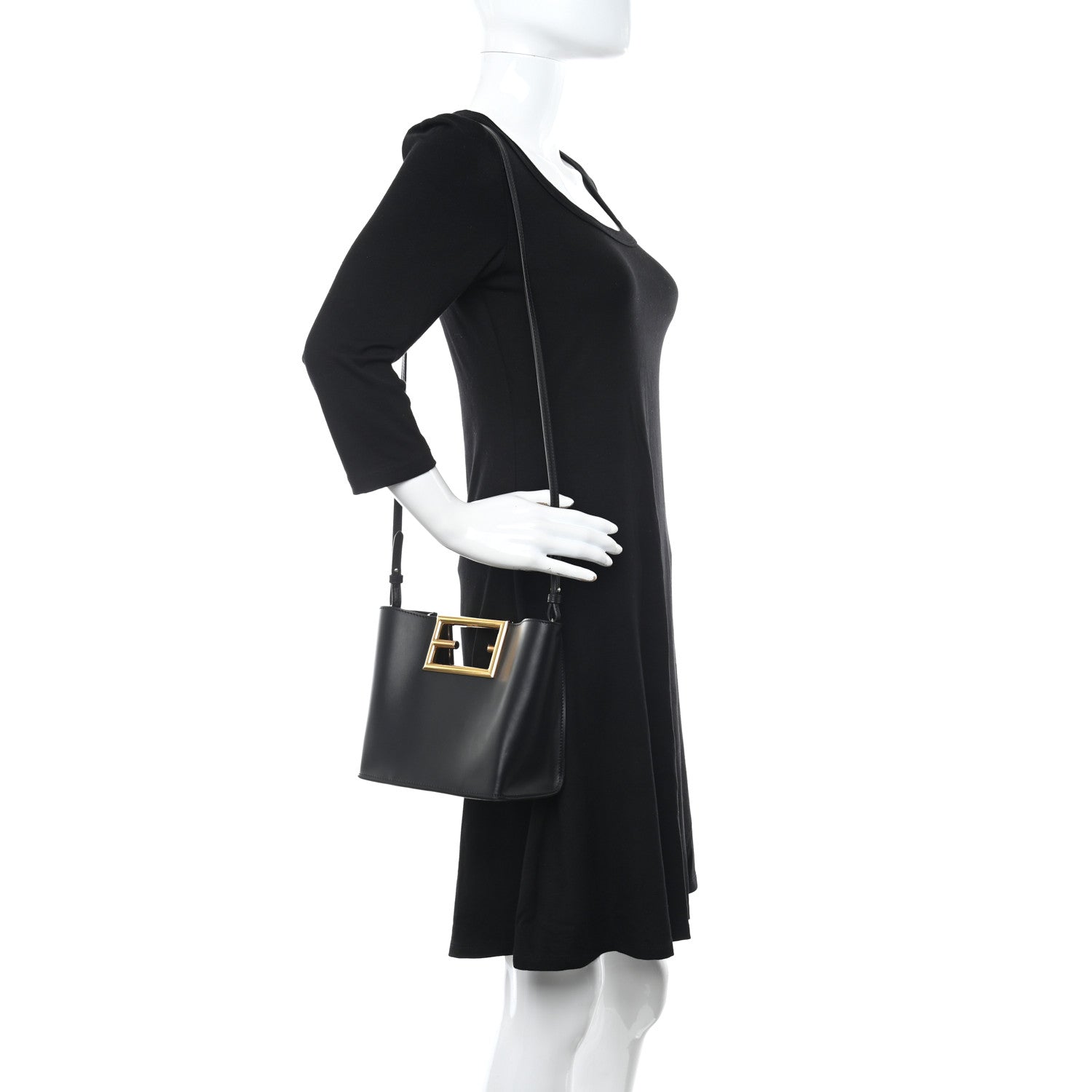 Fendi Vitello King Small Fendi Way Tote Black 2 of 9