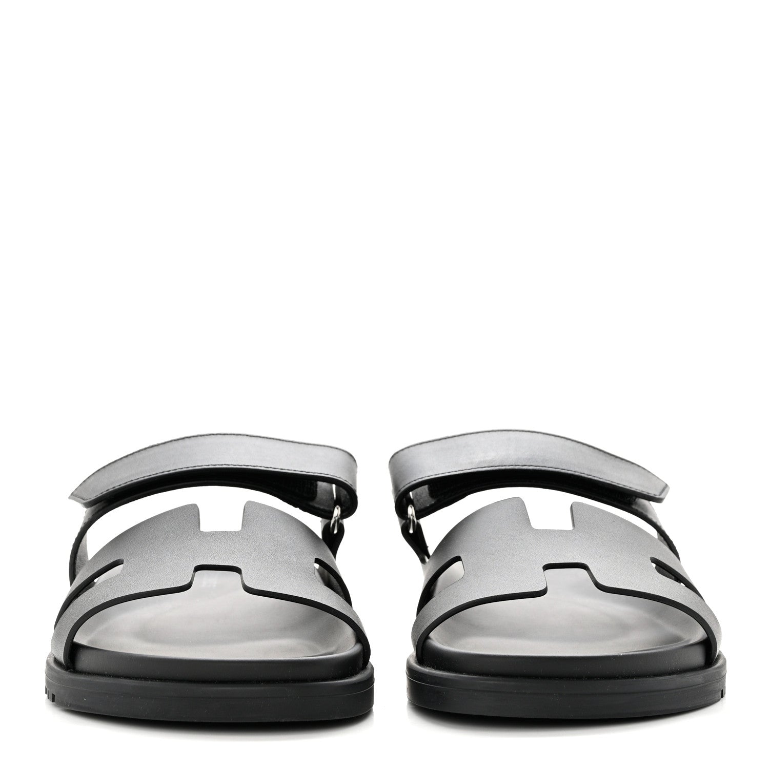 Hermes Calfskin Womens Chypre Sandals 37 Black 2 of 9
