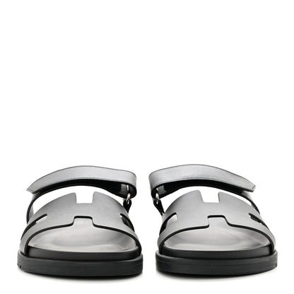 Hermes Calfskin Womens Chypre Sandals 37 Black 2 of 9