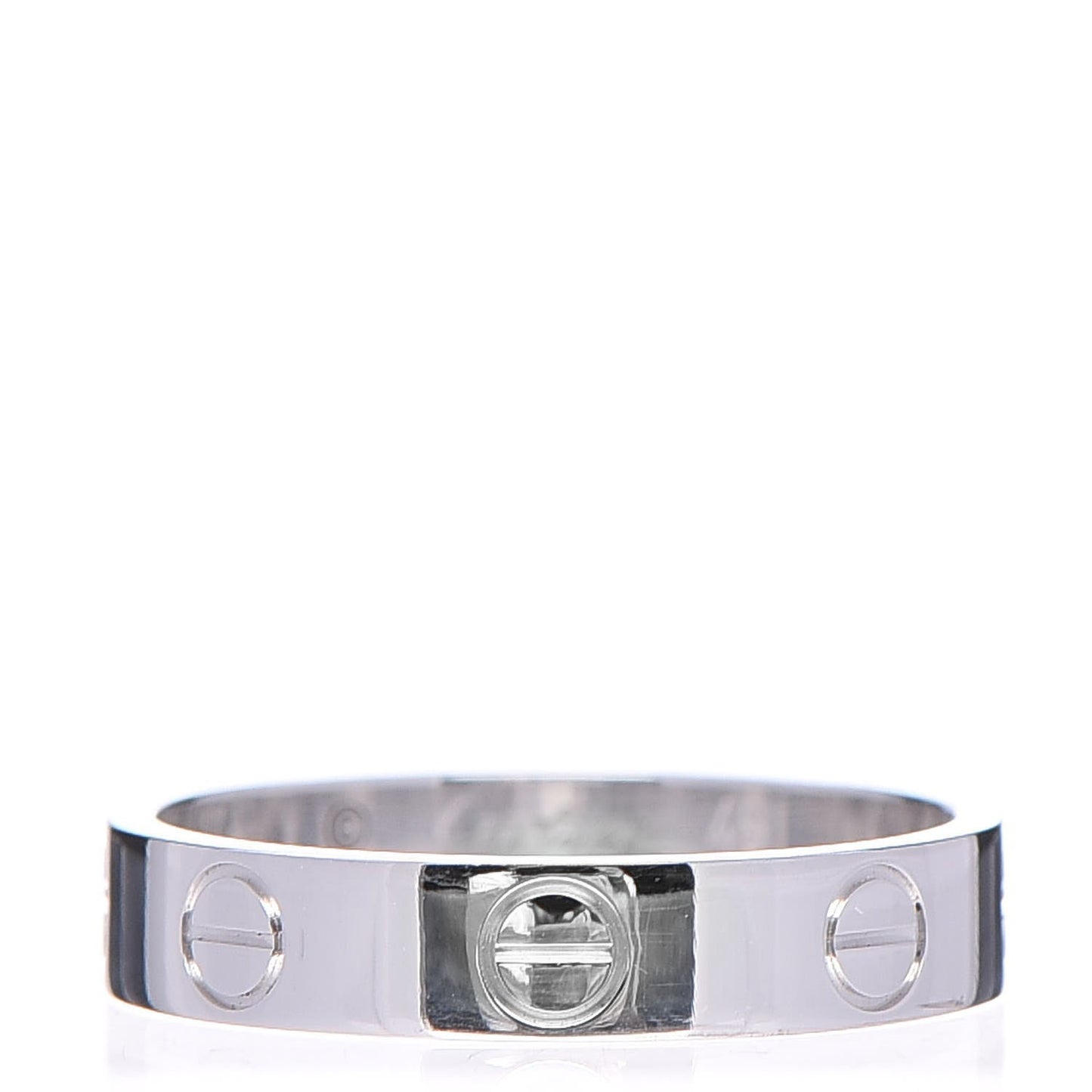 18K White Gold 4mm LOVE Wedding Band Ring 49 4.75