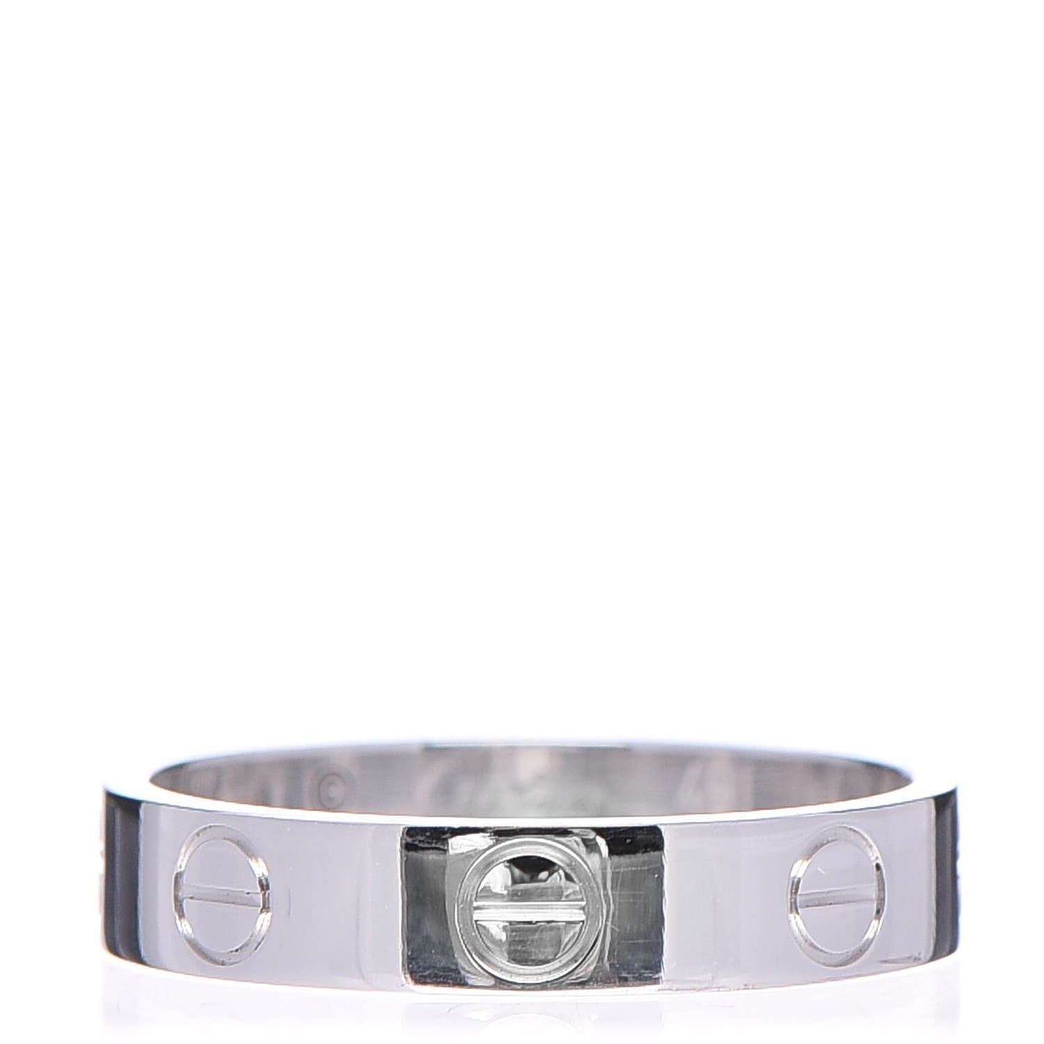 Cartier 18K White Gold 4mm LOVE Wedding Band Ring 49 4.75 1 of 5