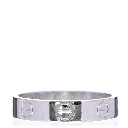 Cartier 18K White Gold 4mm LOVE Wedding Band Ring 49 4.75 1 of 5