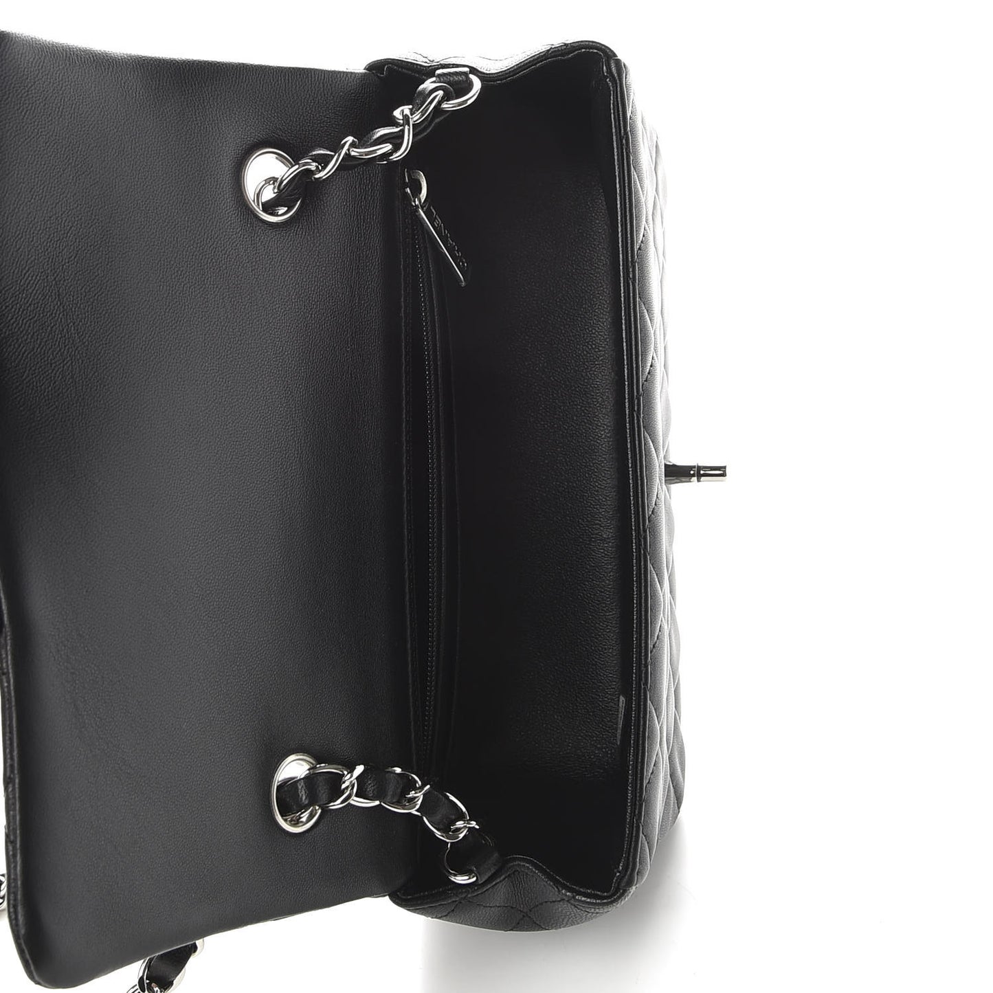 Lambskin Quilted Mini Rectangular Flap Black