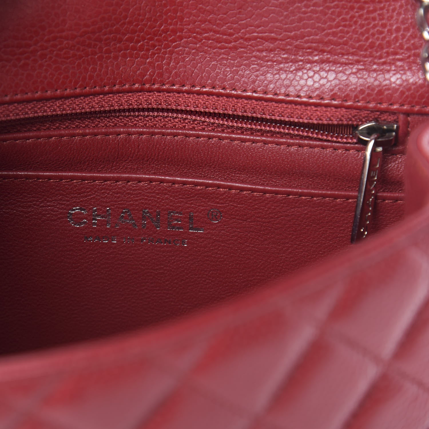 Chanel Caviar Quilted Mini Square Flap Red 6 of 10