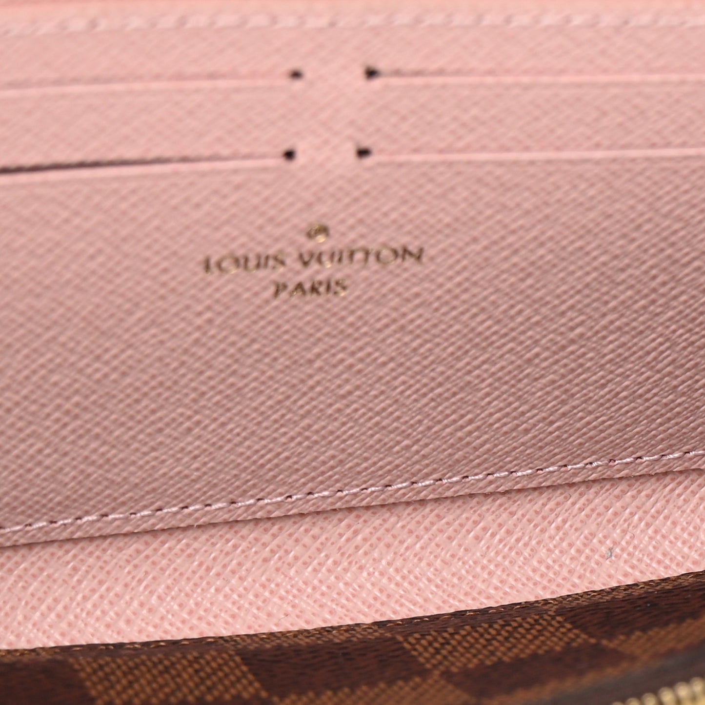 Damier Ebene Clemence Wallet Rose Ballerine