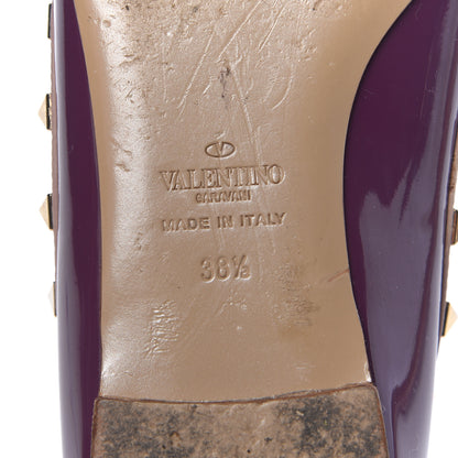 Valentino Garavani Patent Rockstud Ballerina Flats 38.5 Purple Poudre 9 of 20