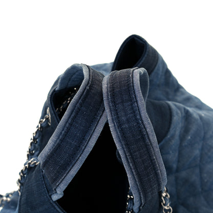 Chanel Denim Medallion Quilted Drawstring Bag Blue 13 of 13