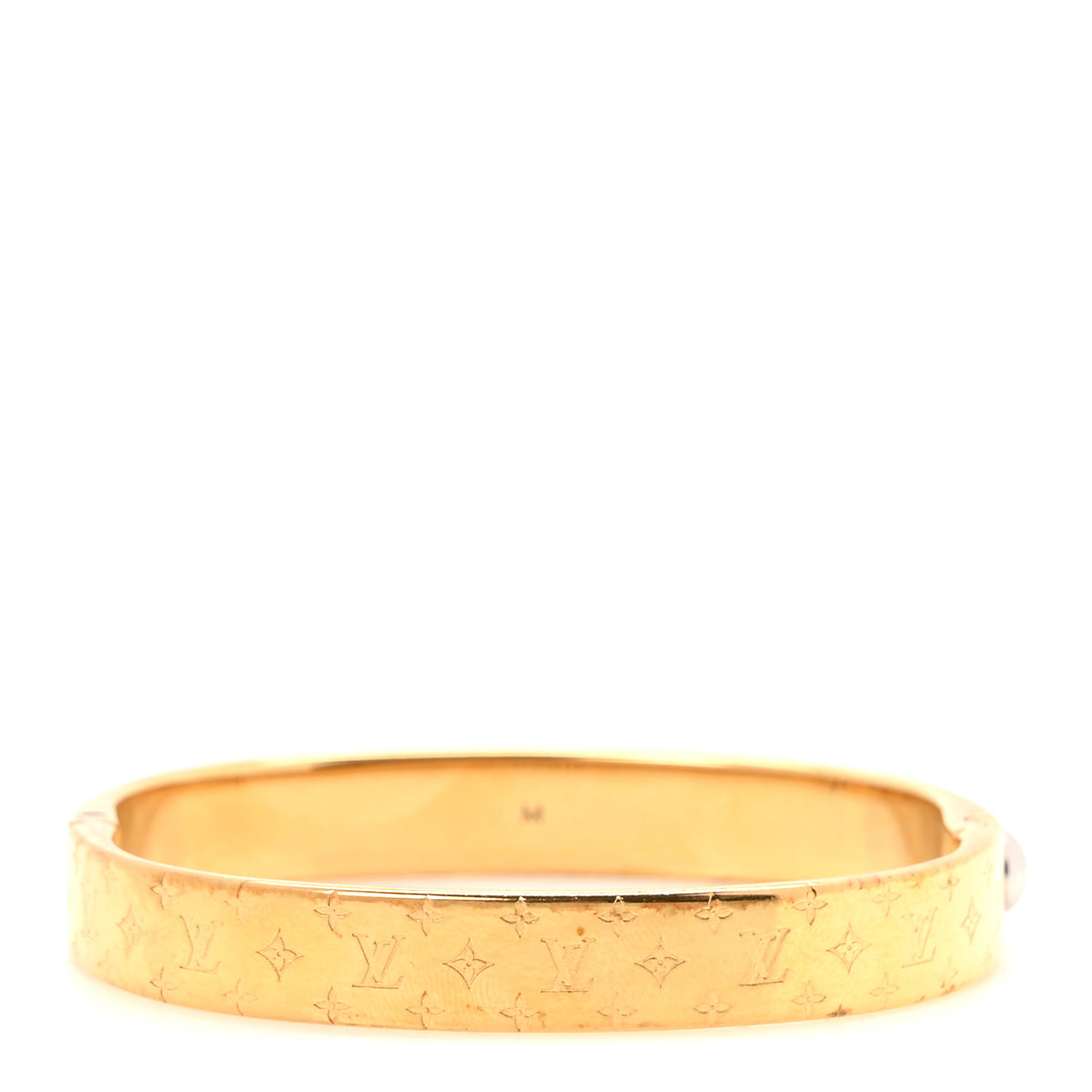 Louis Vuitton Brass Monogram Nanogram Cuff M Gold 5 of 8