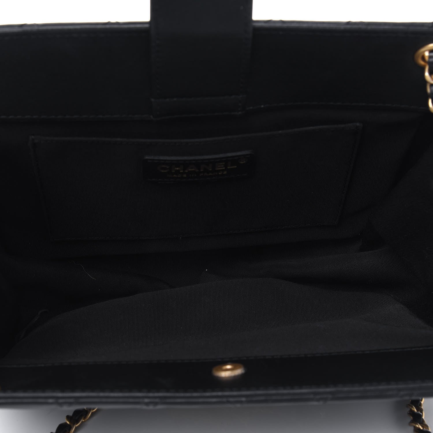 Chanel Calfskin Quilted CC Chain Accordion Tote Black 4 of 4