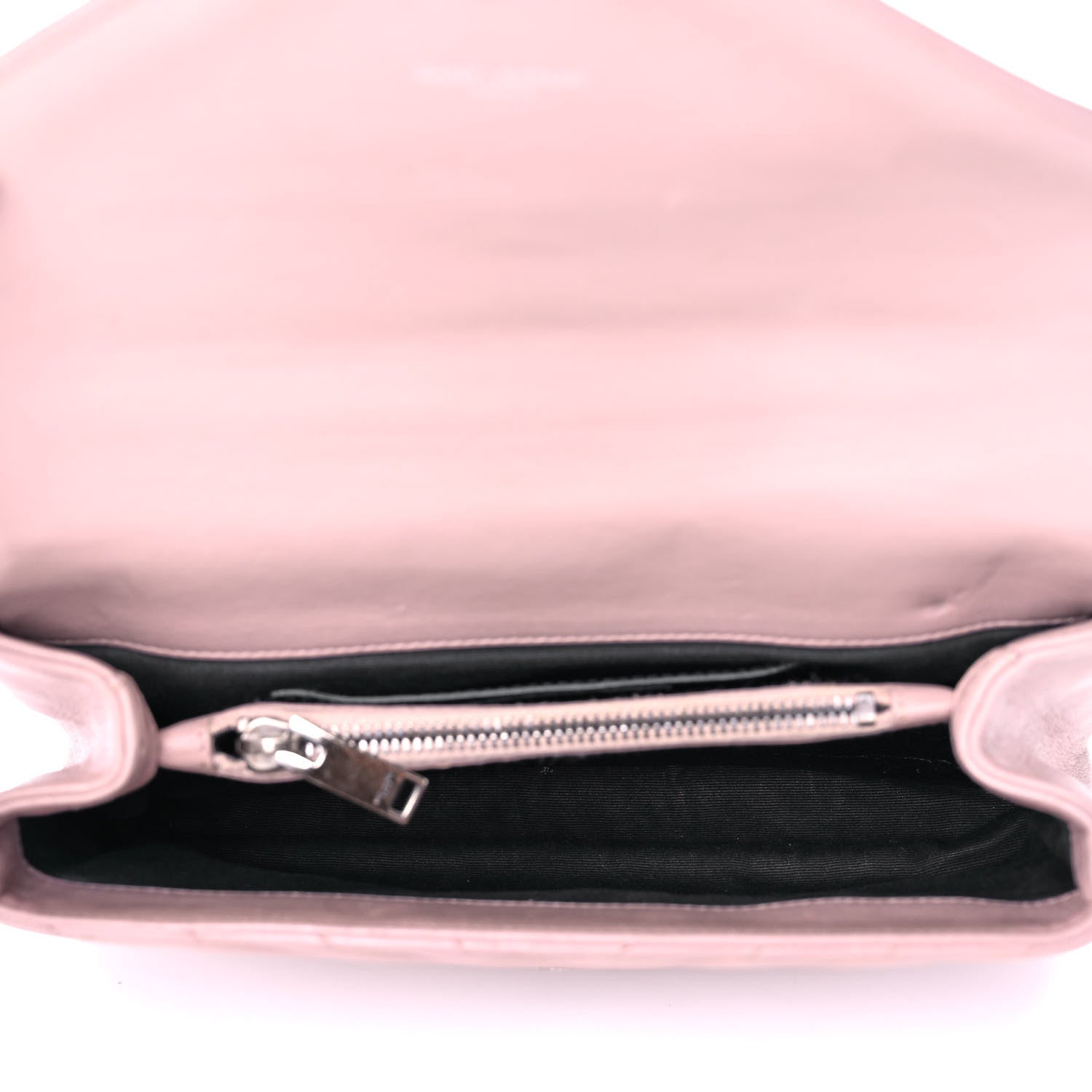 Saint Laurent Sheepskin Matelasse Chevron Monogram Medium College Bag Rose Poudre 9 of 19