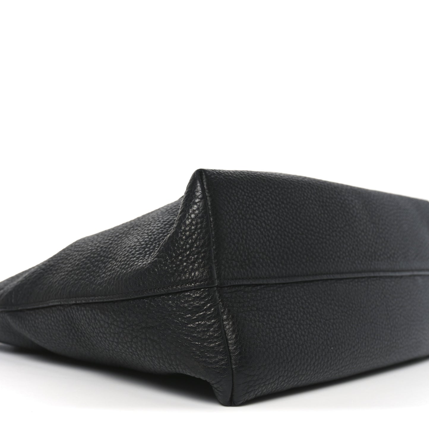 Vitello Daino Pocket Shopping Tote Black