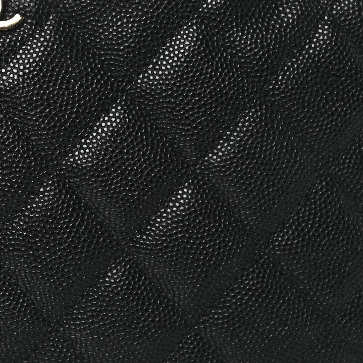 Caviar Quilted Medium Curvy Pouch Cosmetic Case Black