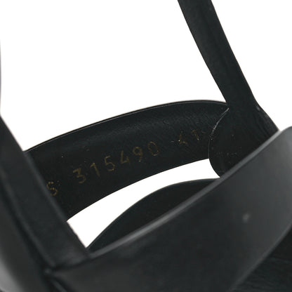Saint Laurent Calfskin Tribute 75 Platform Sandals 41 Black 8 of 8