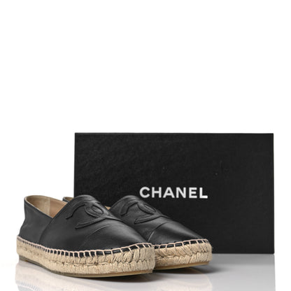 Chanel Lambskin CC Espadrilles 40 Black 8 of 8