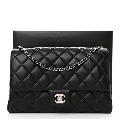 Chanel Lambskin Quilted Clutch With Chain Flap Black 12 of 12