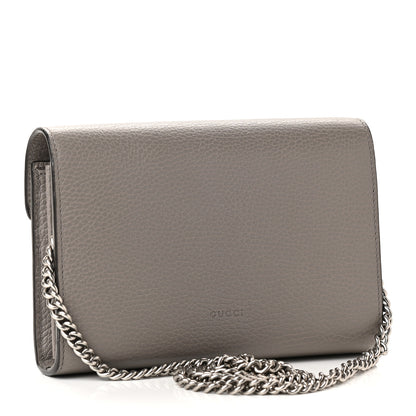Gucci Dollar Calfskin Crystal Mini Dionysus Chain Wallet Dusty Grey Black Diamond 3 of 9