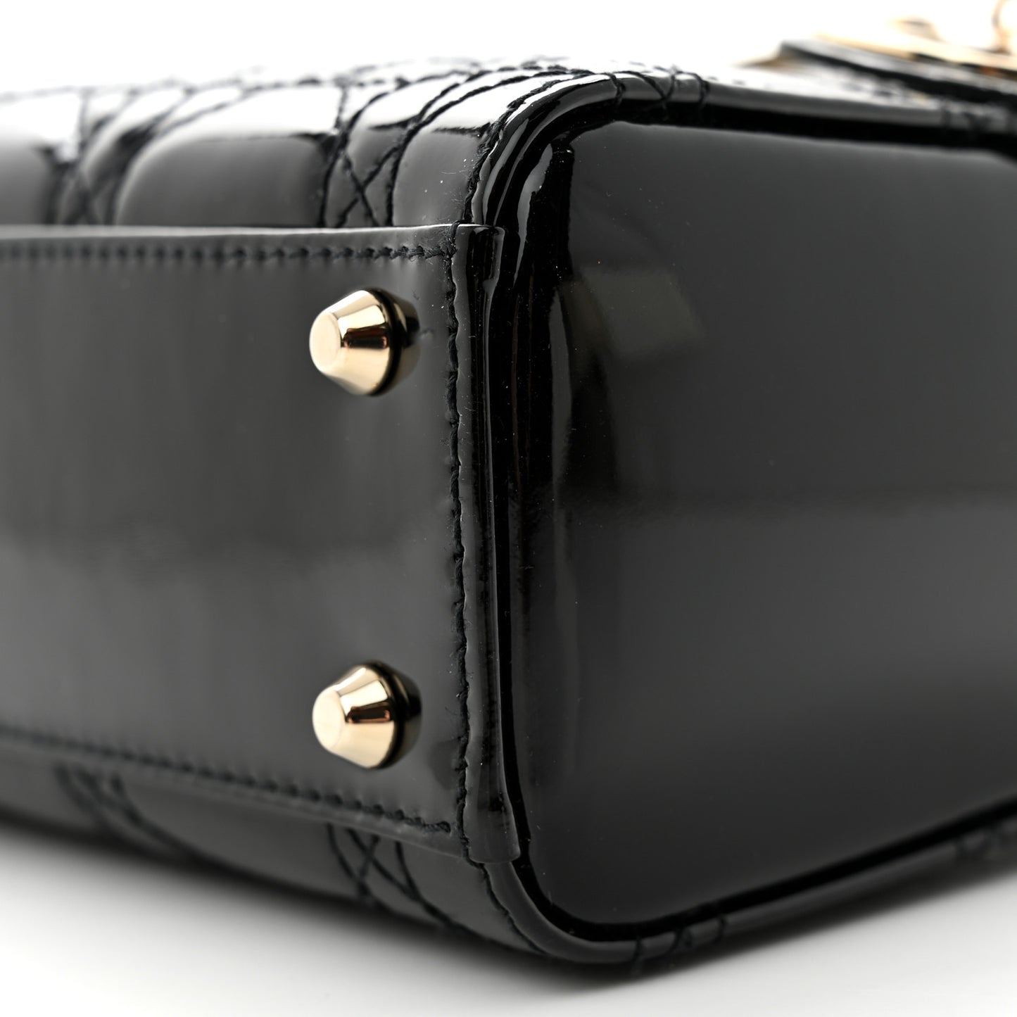 Patent Cannage Mini Lady Dior Black