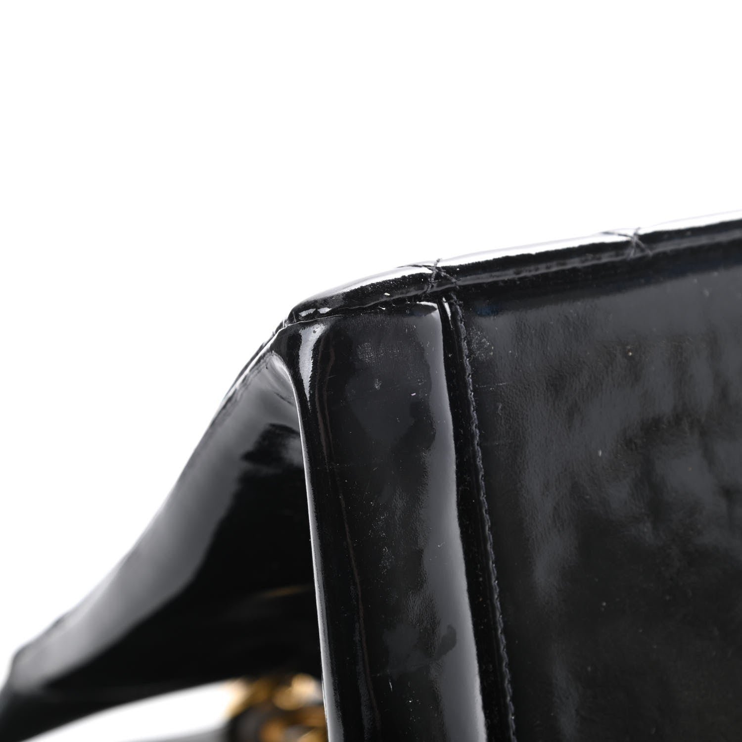 Chanel Patent Quilted Grand Shopping Tote GST Black 10 of 15