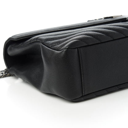 Saint Laurent Sheepskin Matelasse Chevron Monogram Large College Satchel Black 6 of 10