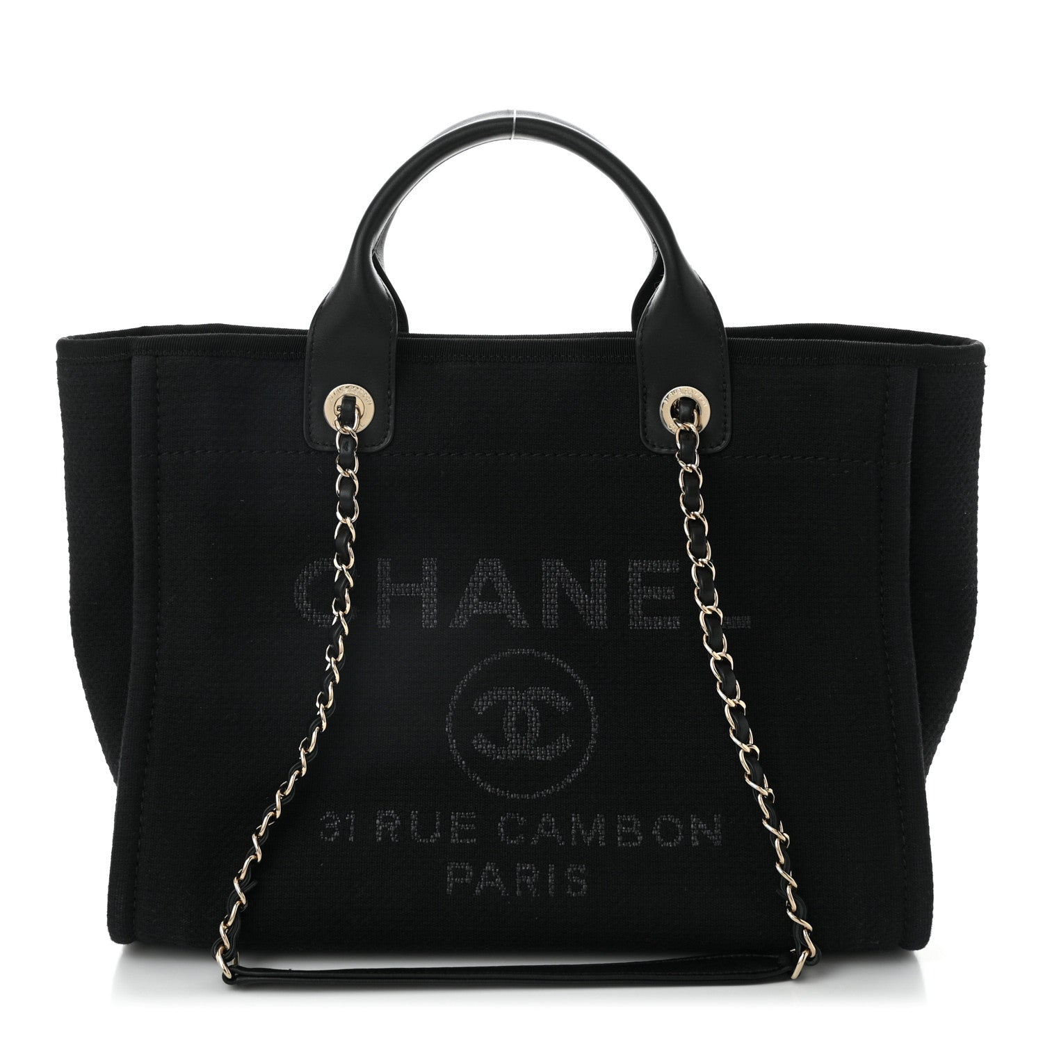Chanel Mixed Fibers Deauville Tote Navy Blue 1 of 11