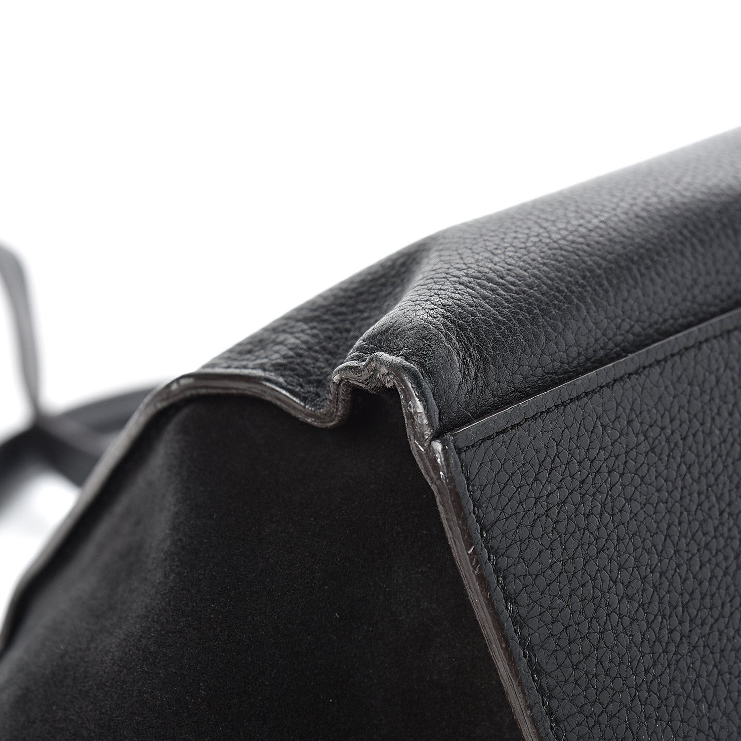Celine Drummed Calfskin Suede Medium Trapeze Black 12 of 18