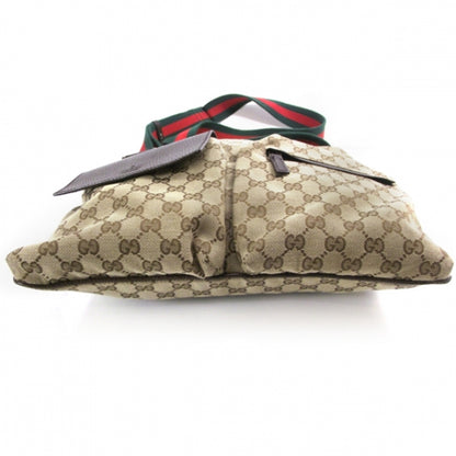 Gucci Monogram Web Medium Double Pocket Messenger Bag Dark Brown 4 of 11