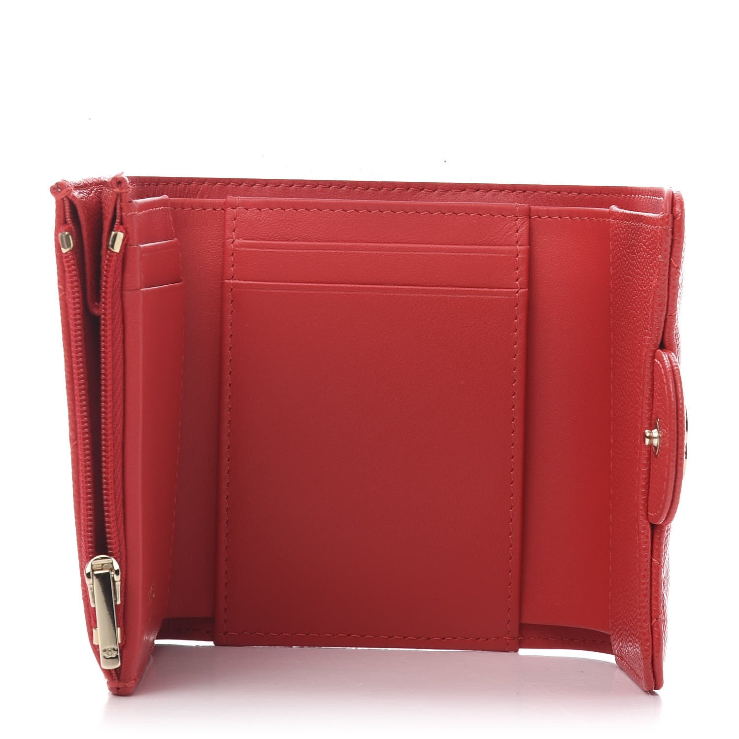 Chanel Caviar Quilted Small Flap Wallet Red 5 of 10