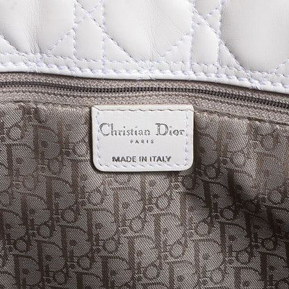 Christian Dior Lambskin Cannage Large Soft Lady Dior Shopping Tote White 6 of 8