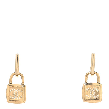 Chanel Metal CC Lock Drop Earrings Gold 2 of 8
