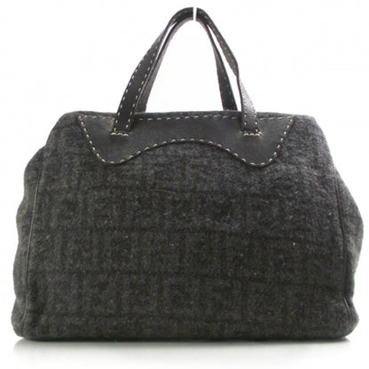Fendi Wool Calfskin Romano Selleria Monogram Satchel 1 of 9