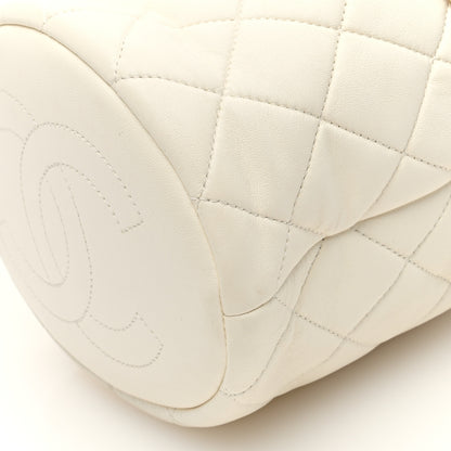 Chanel Lambskin Quilted Pearl Crown Drawstring Bag White 10 of 10