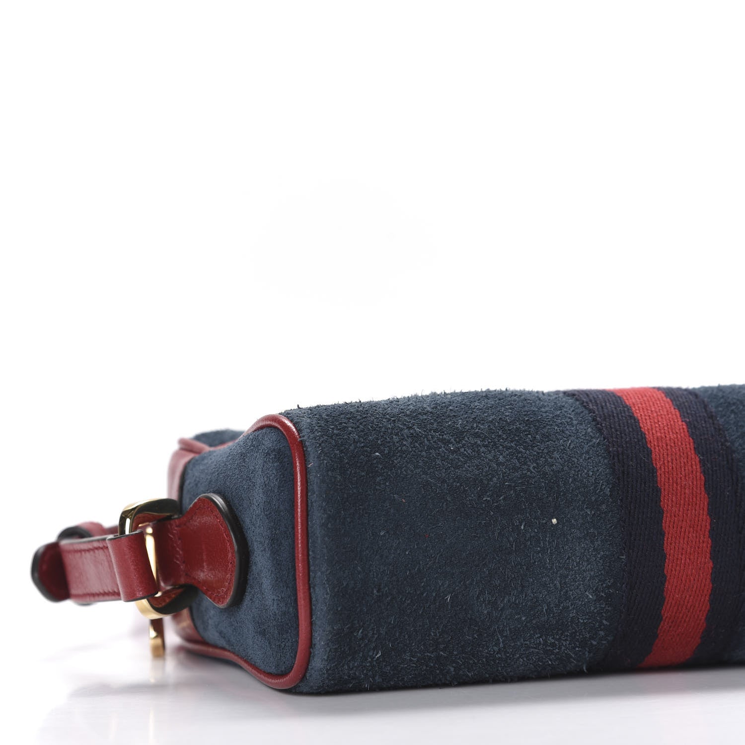 Gucci Suede Calfskin Web Mini Ophidia Shoulder Bag New Blue Romantic Cherry 7 of 9