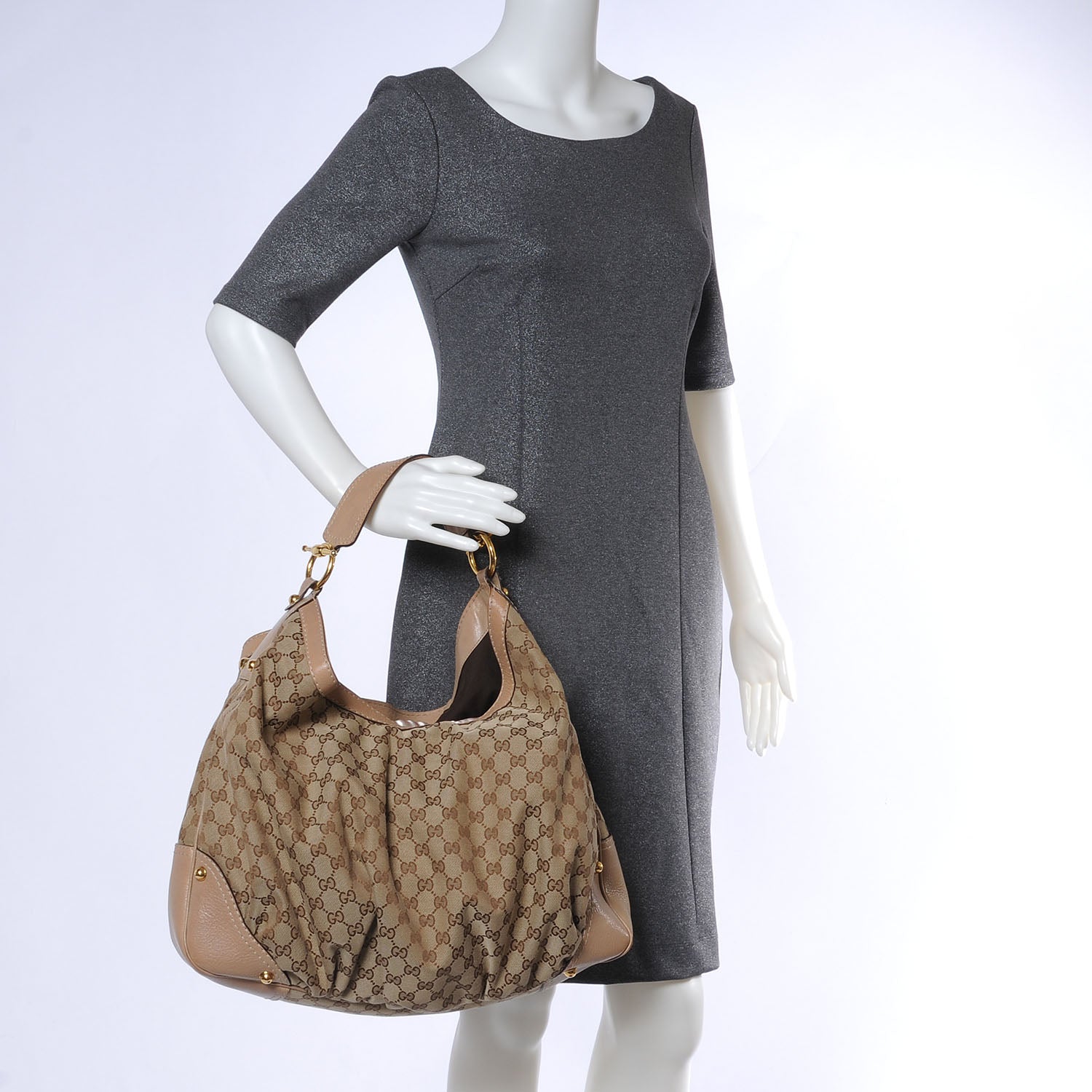 Gucci Monogram Large Jockey Hobo 2 of 6