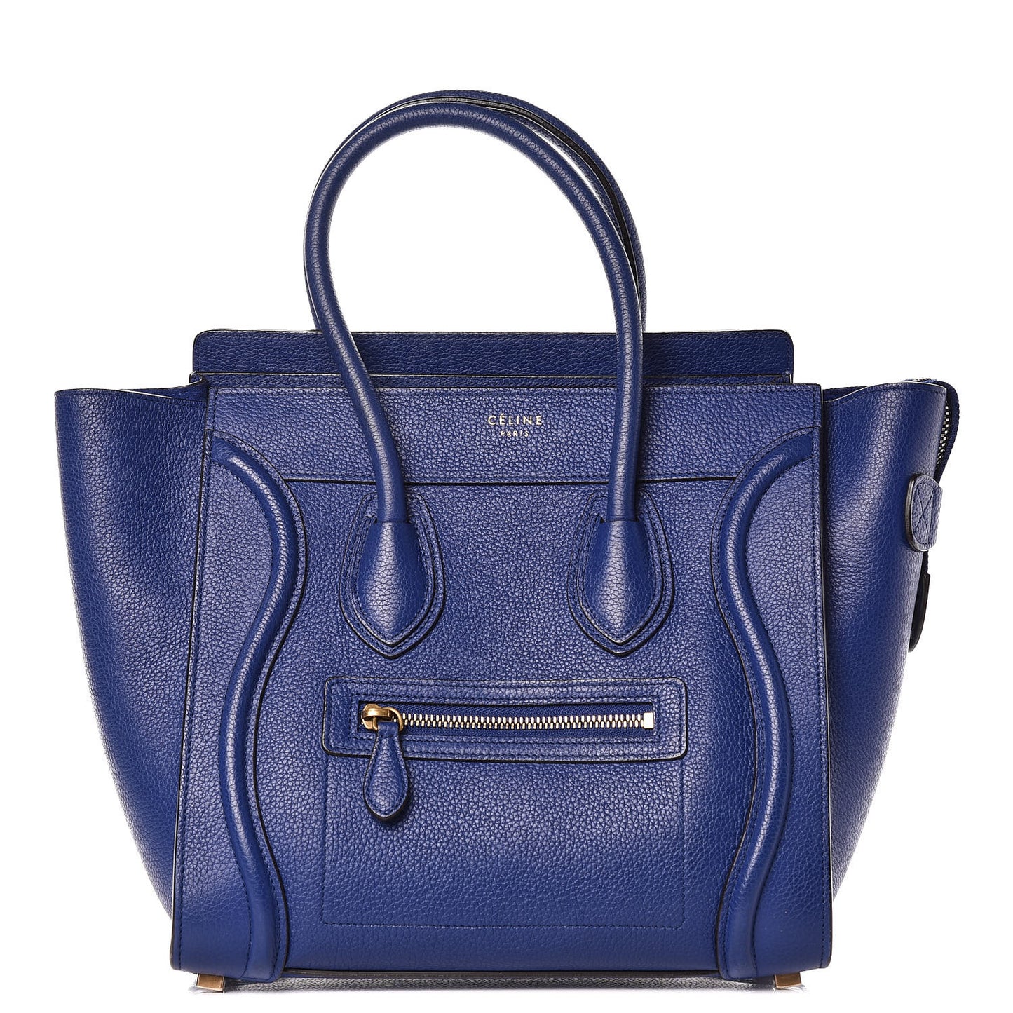 Drummed Calfskin Micro Luggage Indigo