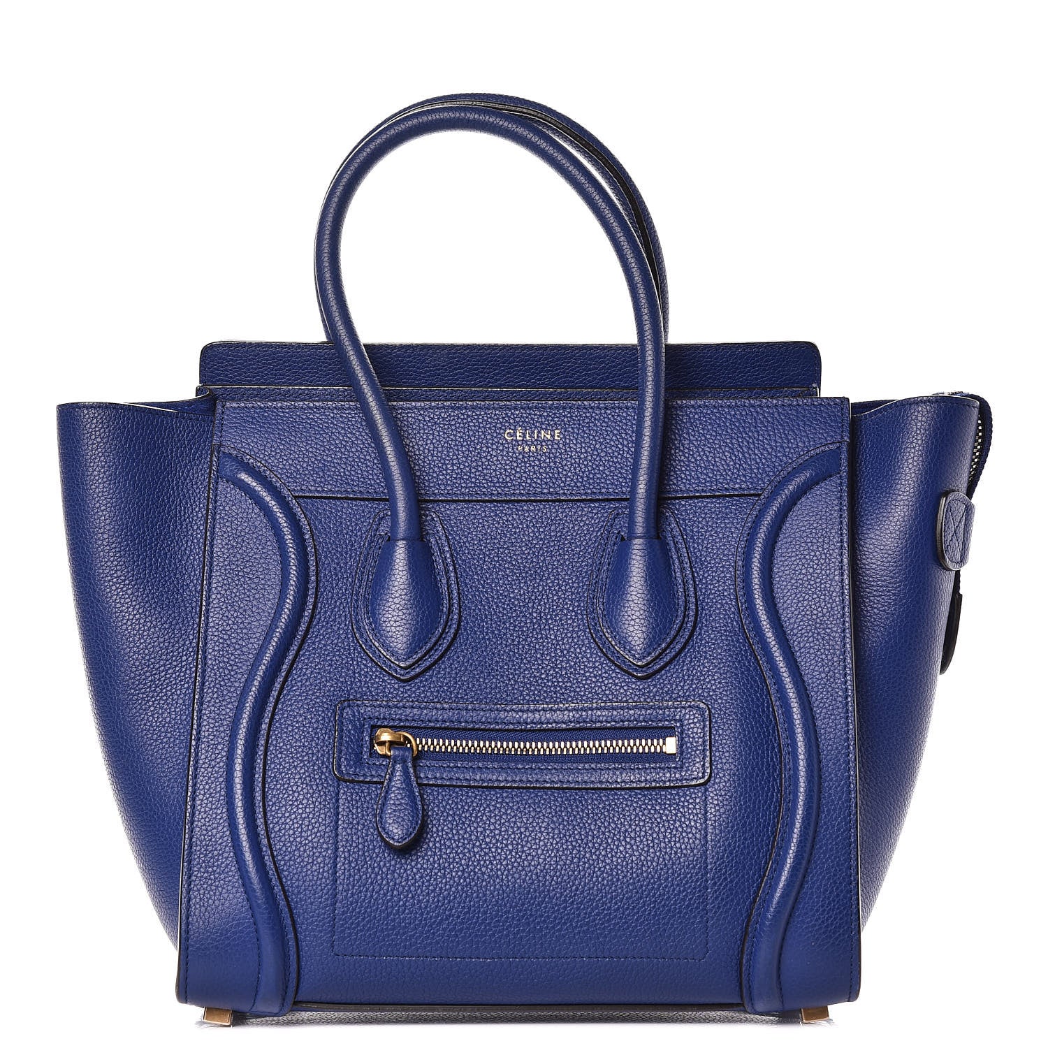 Celine Drummed Calfskin Micro Luggage Indigo 1 of 15