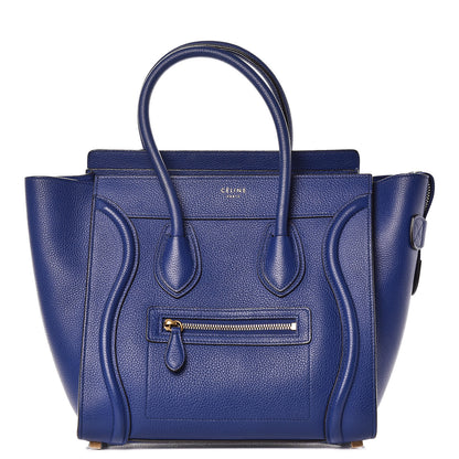 Celine Drummed Calfskin Micro Luggage Indigo 1 of 15