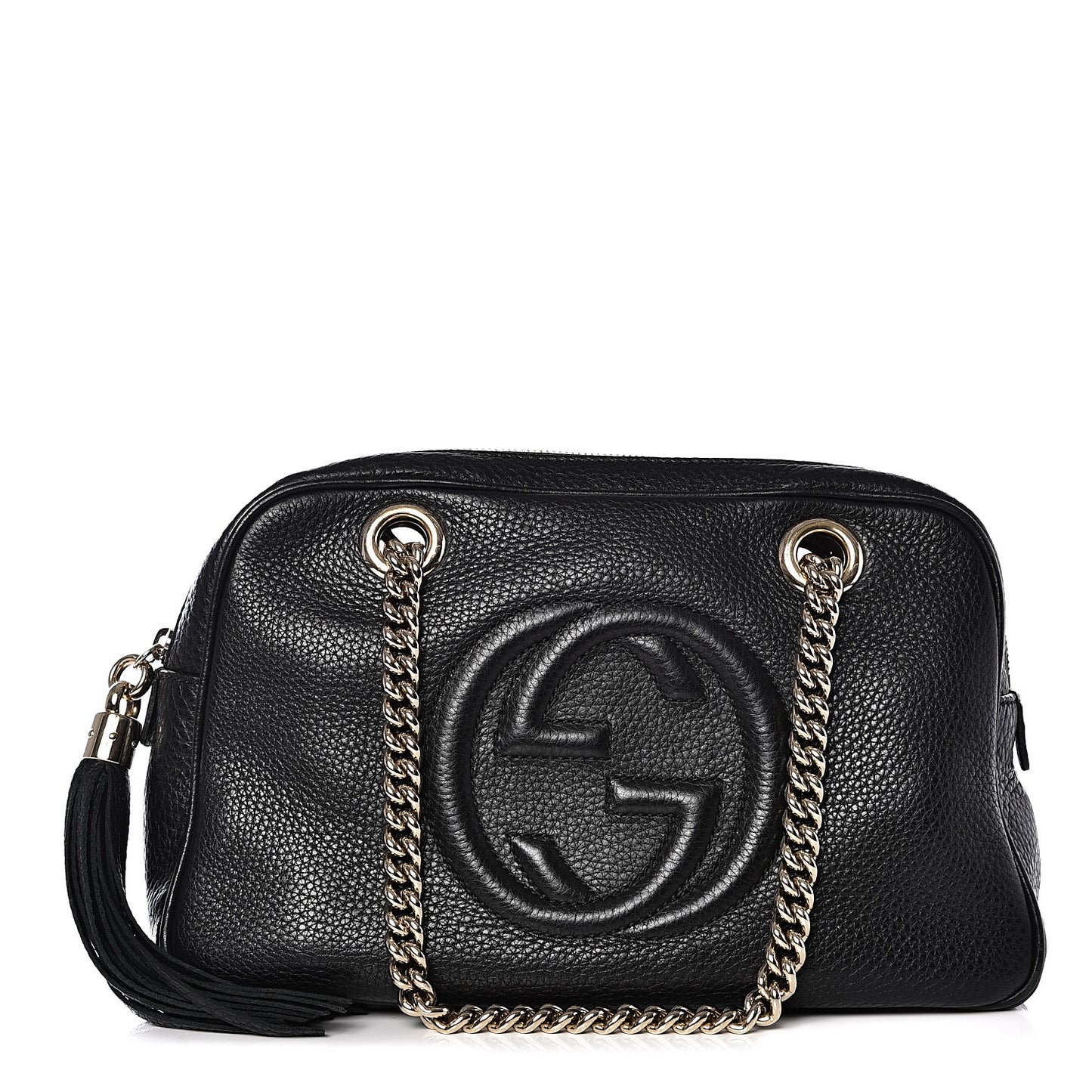Pebbled Calfskin Small Soho Bowler Black