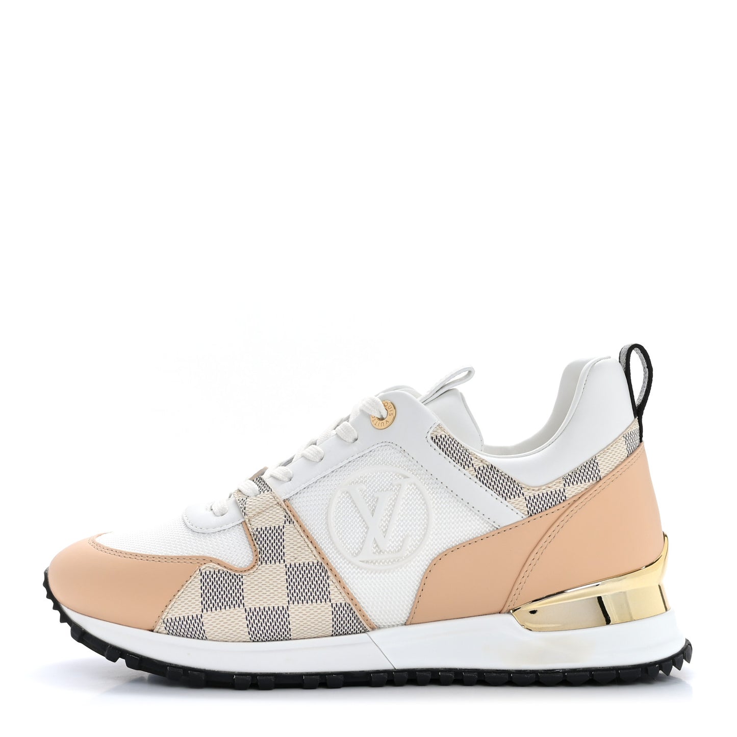 Calfskin Damier Azur Run Away Sneakers 37.5 White