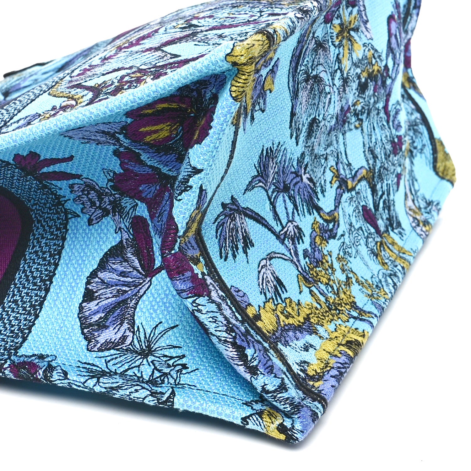 Christian Dior Canvas Embroidered Large Toile de Jouy Voyage Book Tote Celestial Blue 9 of 10