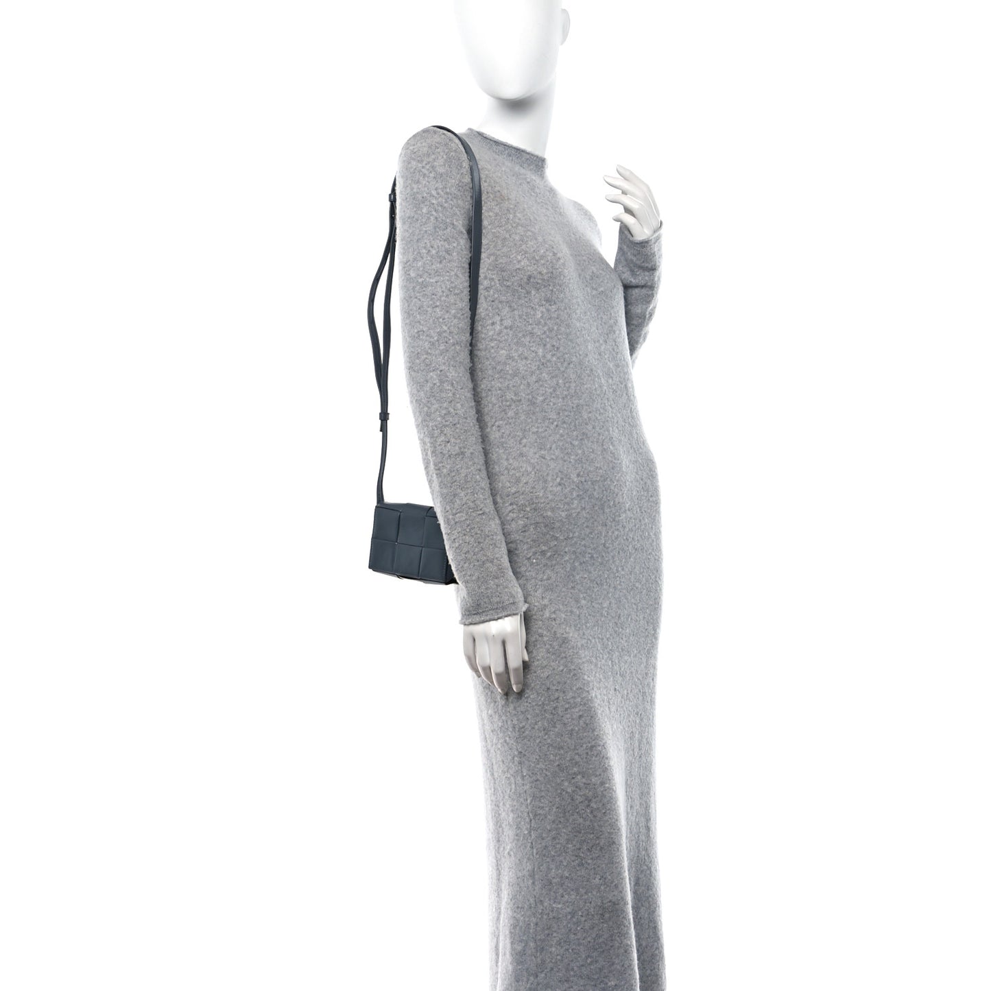 Lambskin Maxi Intreccio Candy Cassette Crossbody Bag Grey