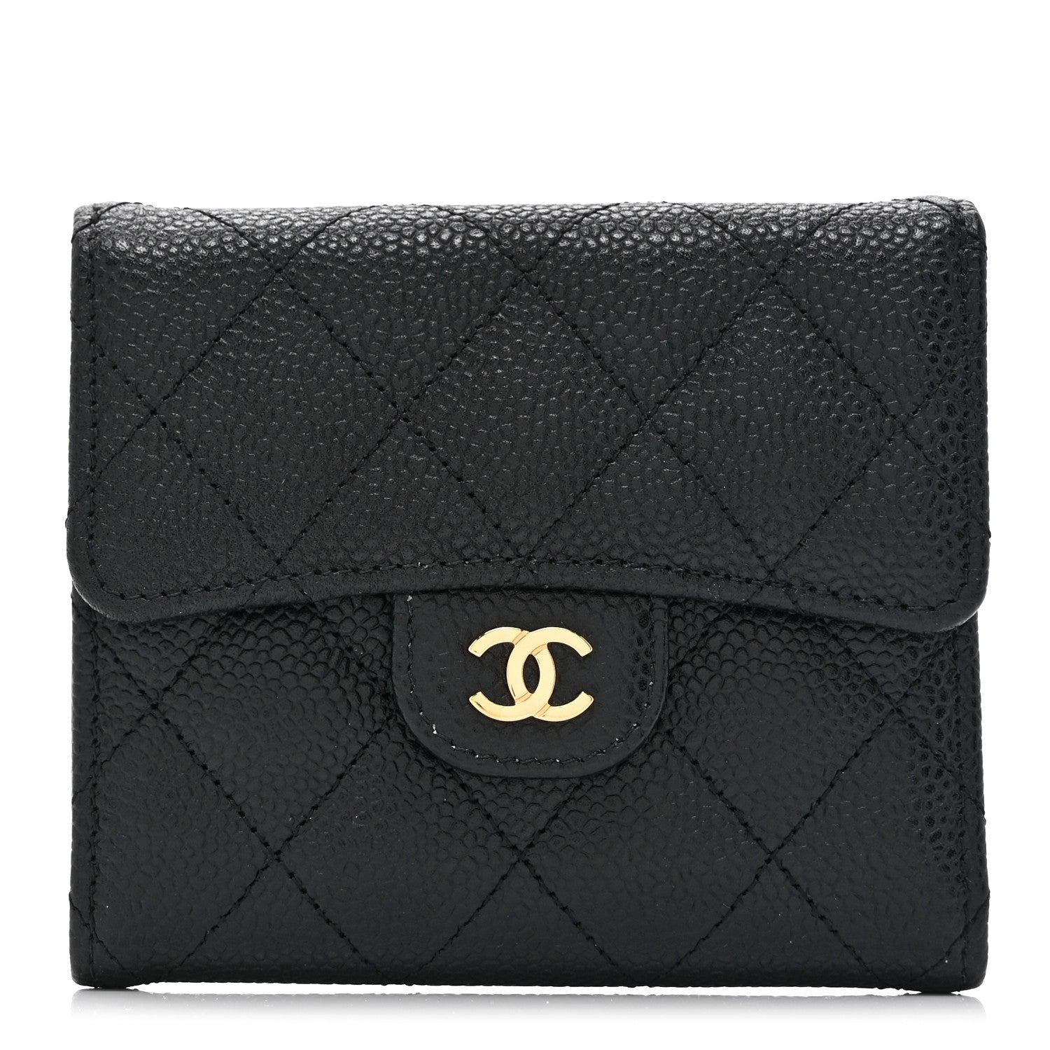 Chanel Caviar Quilted Compact Flap Wallet Black 1 of 11