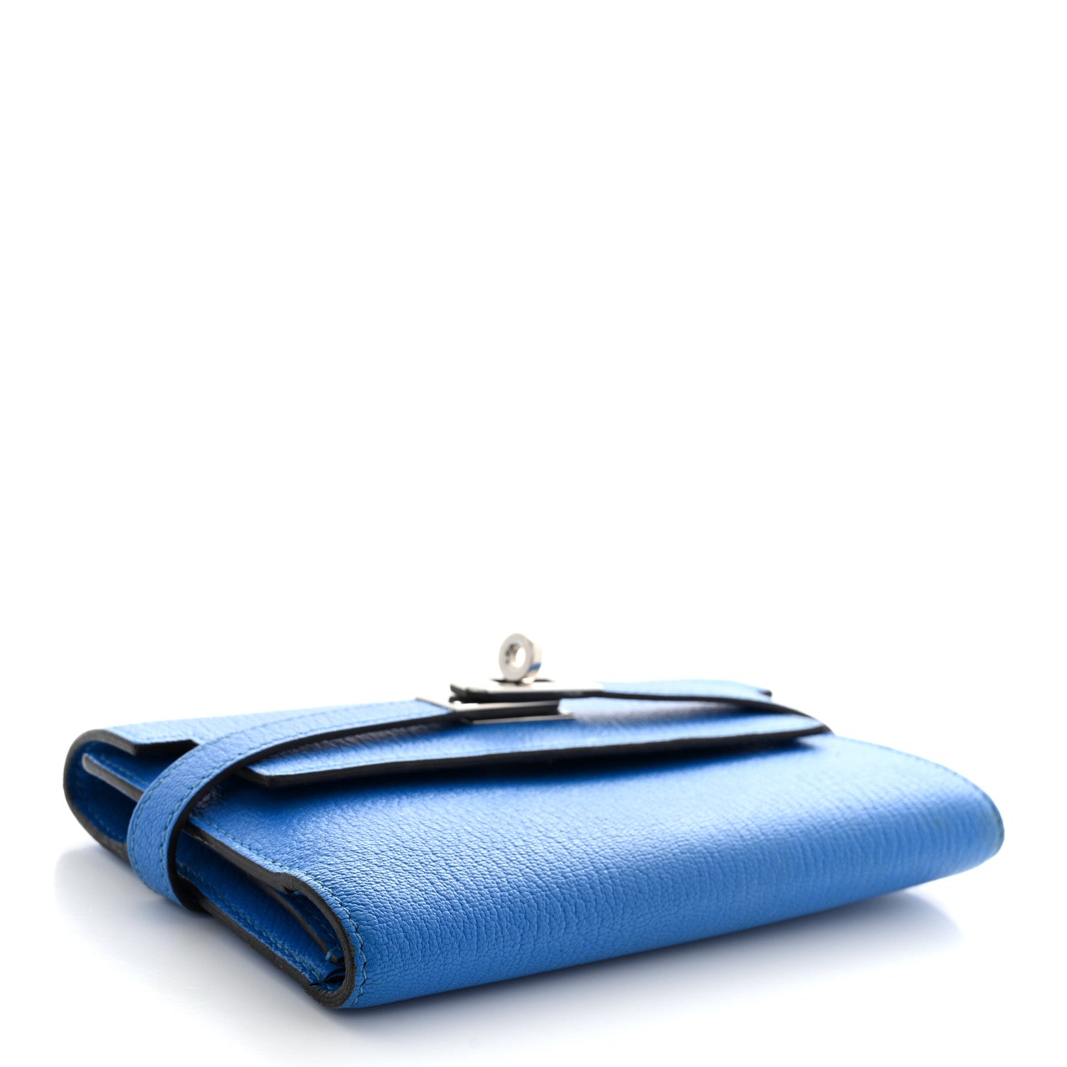 Hermes Chevre Mysore Medium Kelly Wallet Bleu Hydra 4 of 9