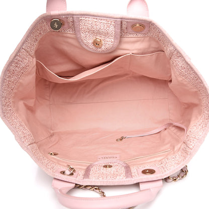 Chanel Straw Lurex Large Deauville Tote Pink 5 of 19