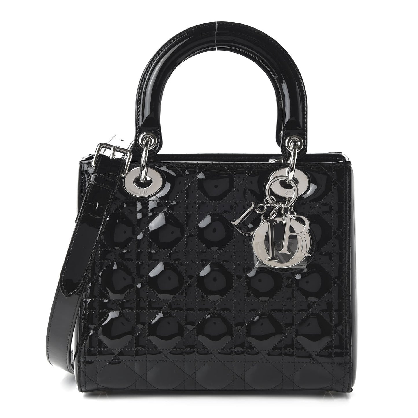 Patent Cannage Medium Lady Dior Black