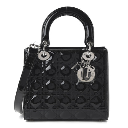Christian Dior Patent Cannage Medium Lady Dior Black 1 of 10