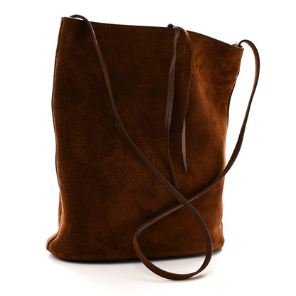 Celine Suede Calfskin Reversible Triomphe Bucket Bag Brown 4 of 15
