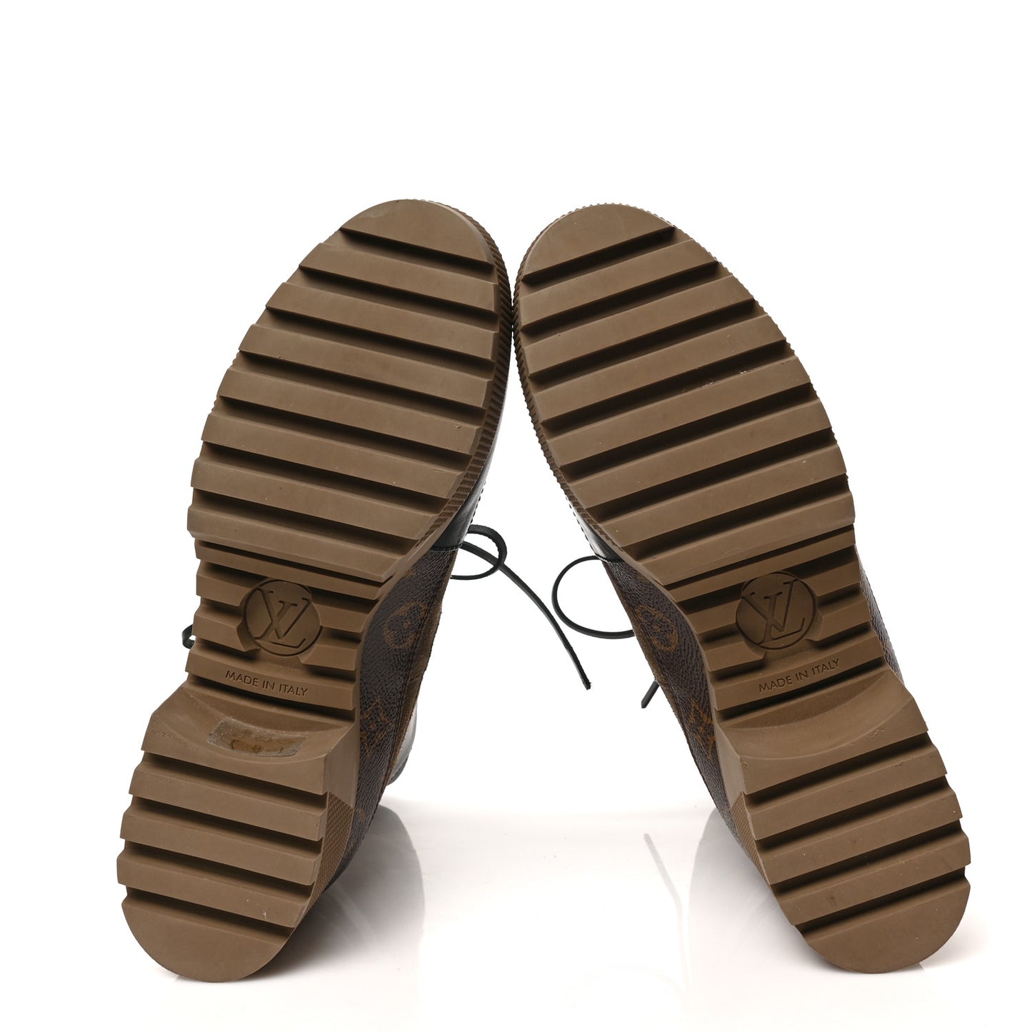 Suede Calfskin Monogram Laureate Platform Desert Boots 40 Taupe