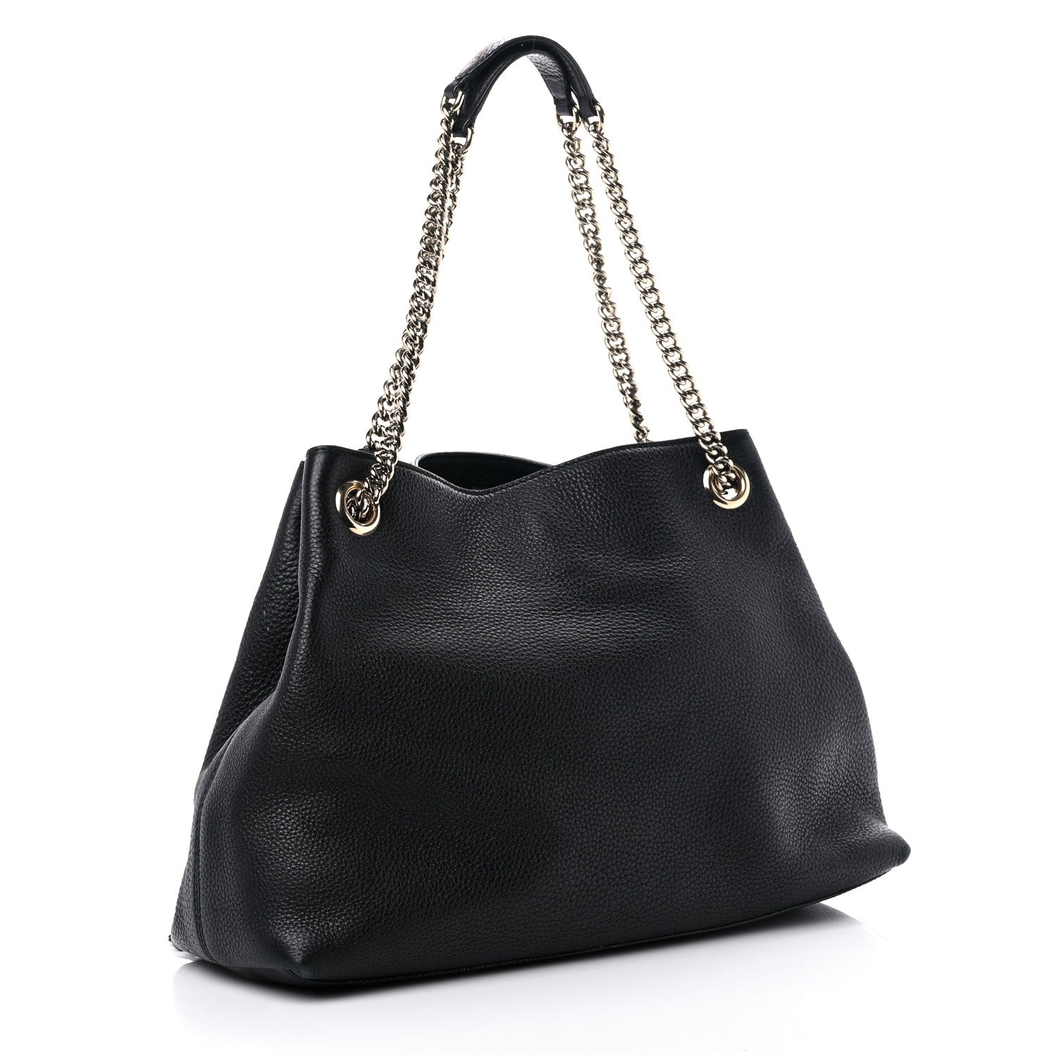 Gucci Pebbled Calfskin Medium Soho Chain Shoulder Bag Black 2 of 16